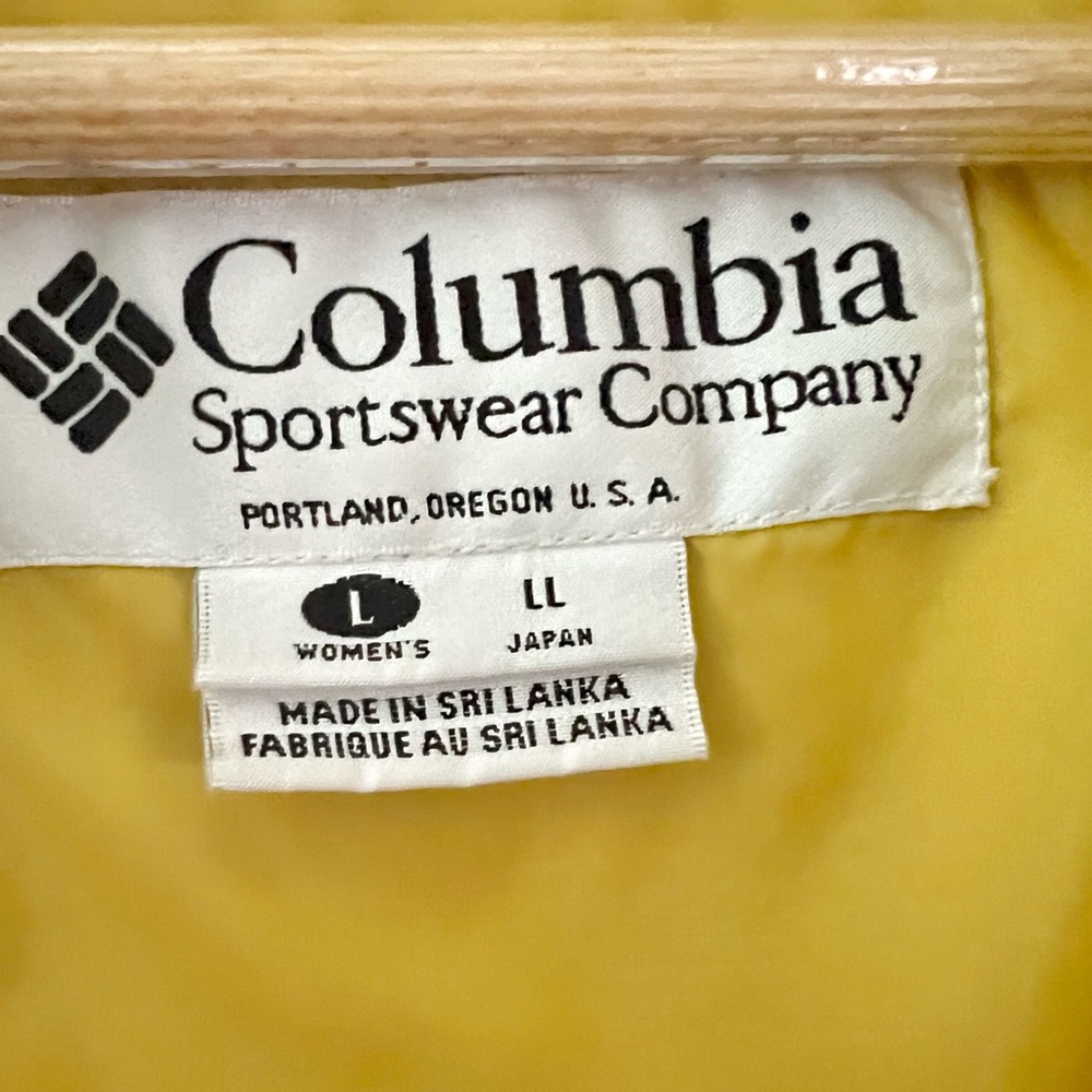COLUMBIA | Vintage 90s Yellow Blue Aqua Color Block Weather Rain Jacket Large - Picture 8 of 9